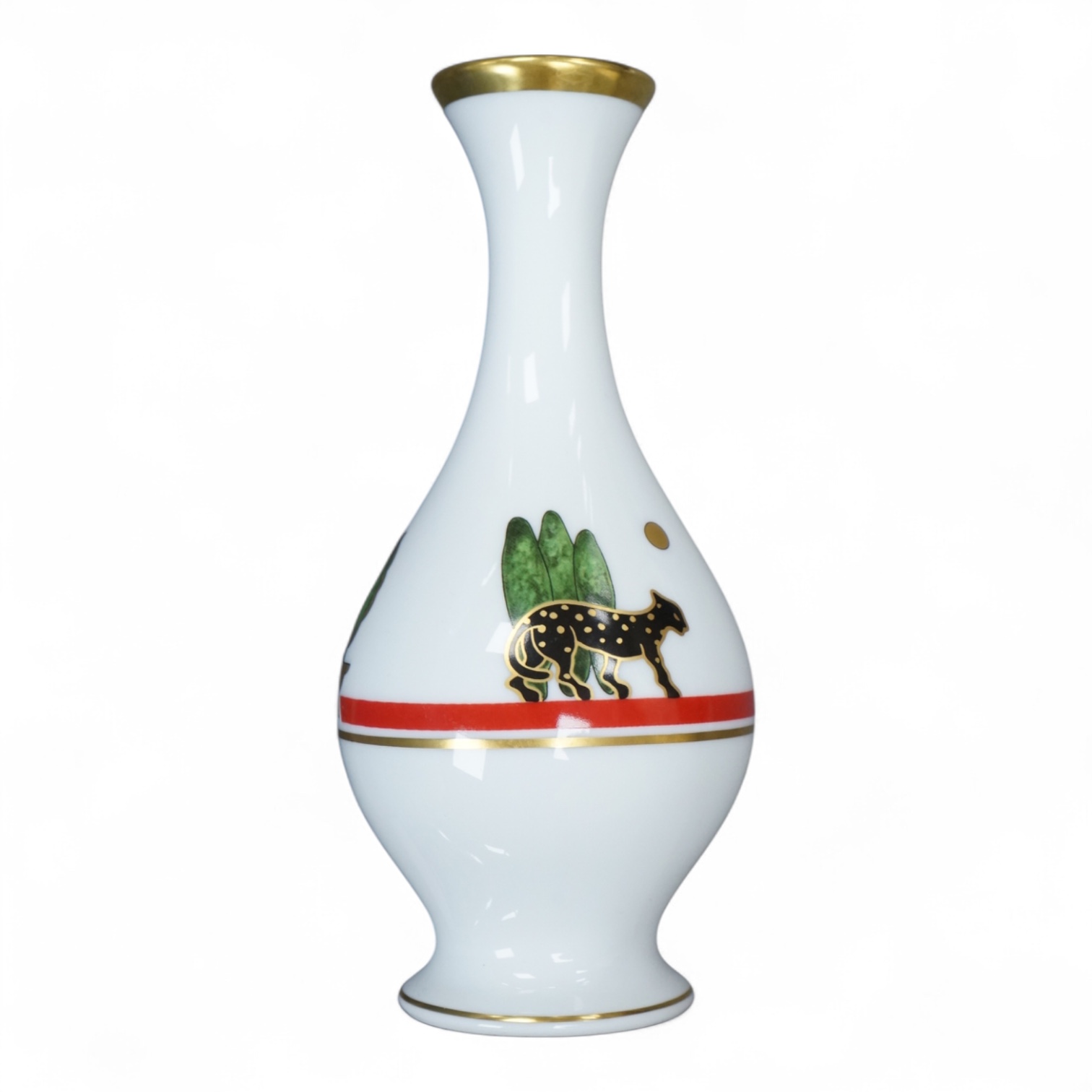 La Maison de Louis Cartier, Limoges ‘Panther’ vase. Stamped on base, 17.5cm high.